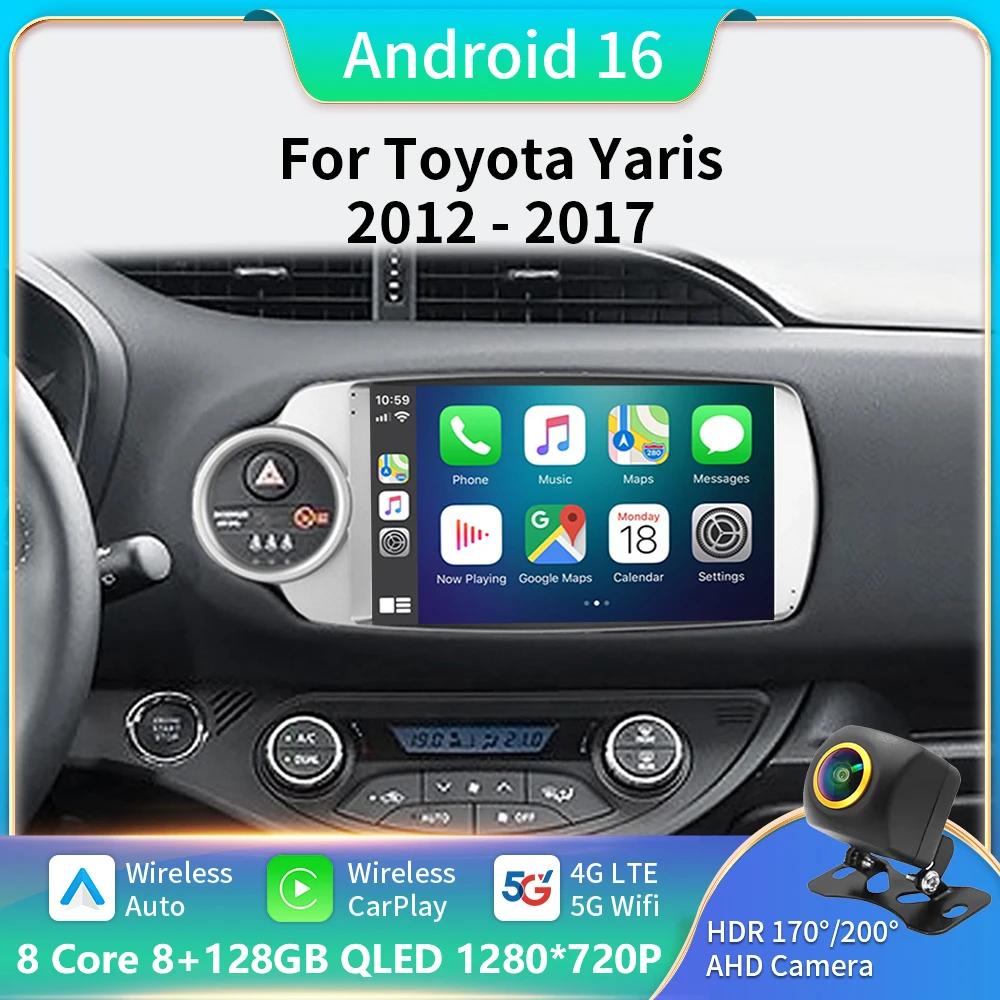 

Автомагнитола 2 Din на Android, мультимедийный видеоплеер для Toyota Yaris LHD RHD 2012-2017 Carplay, стерео, gps-навигация, DSP, Wi-Fi
