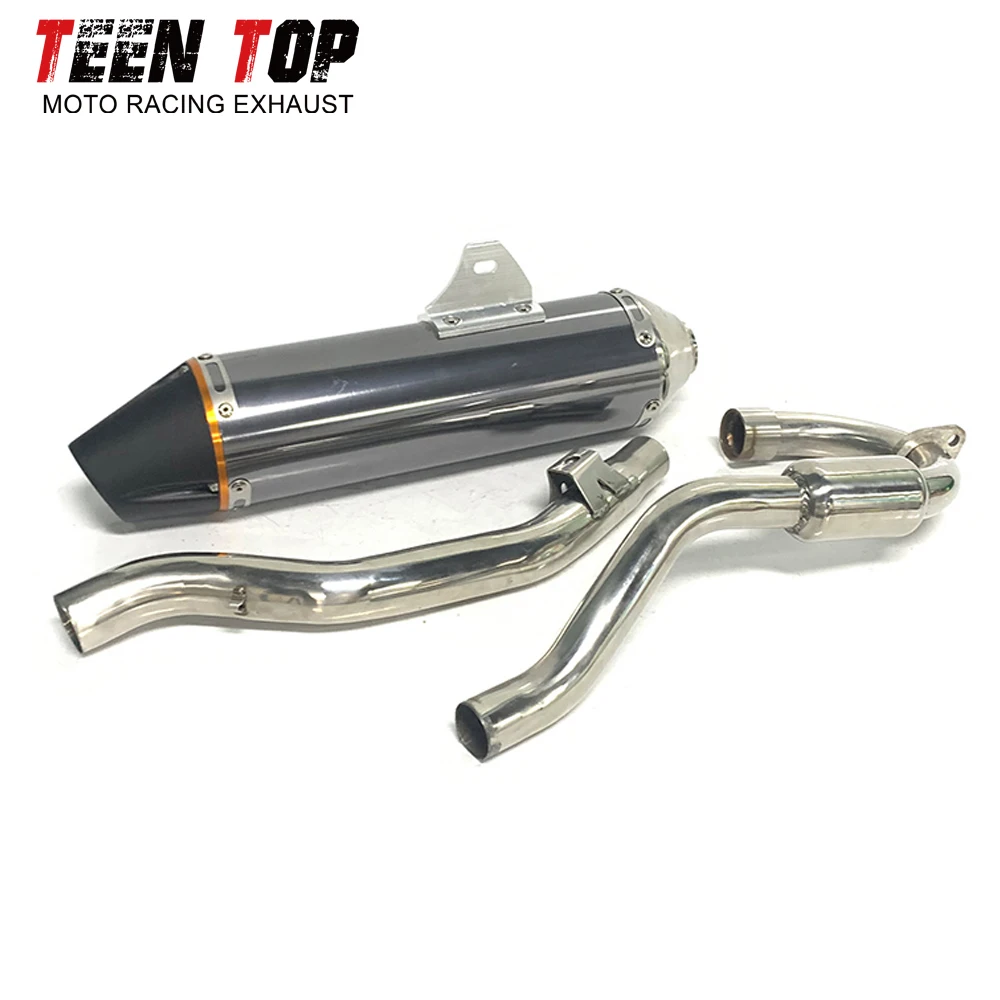 Motorcycle Exhaust Escape Moto Full Systems For Honda CRF150F CRF230F Front Middle Link Pipe Muffler Slip On 2003-2013