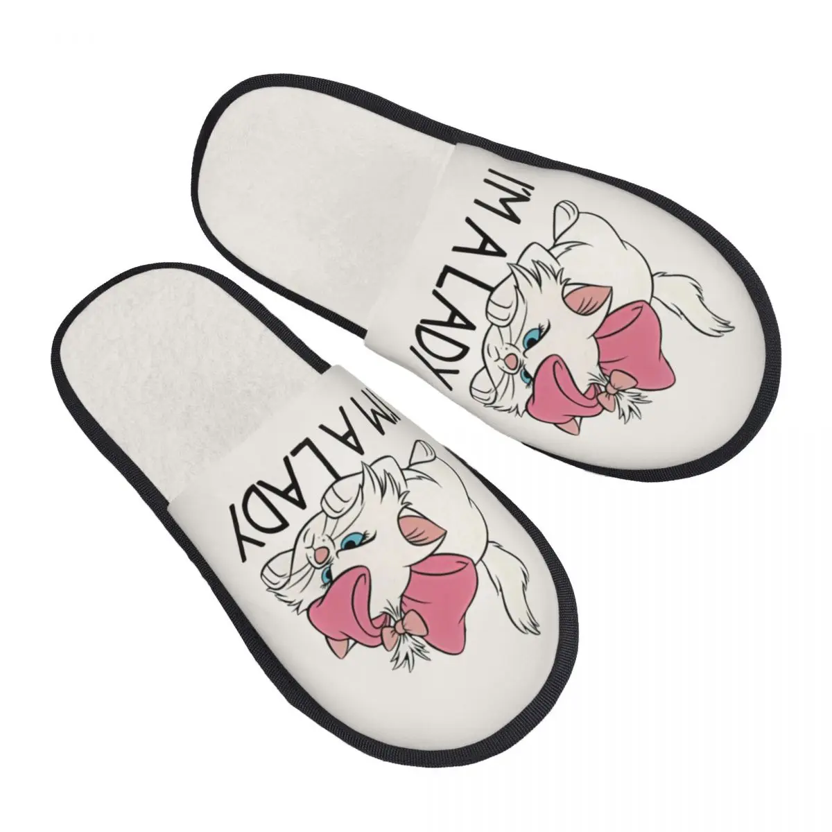 

Зимние меховые тапочки «Я леди» Marie Aristocats Cute Cats Merch, домашние меховые тапочки, домашние мягкие нескользящие шлепанцы