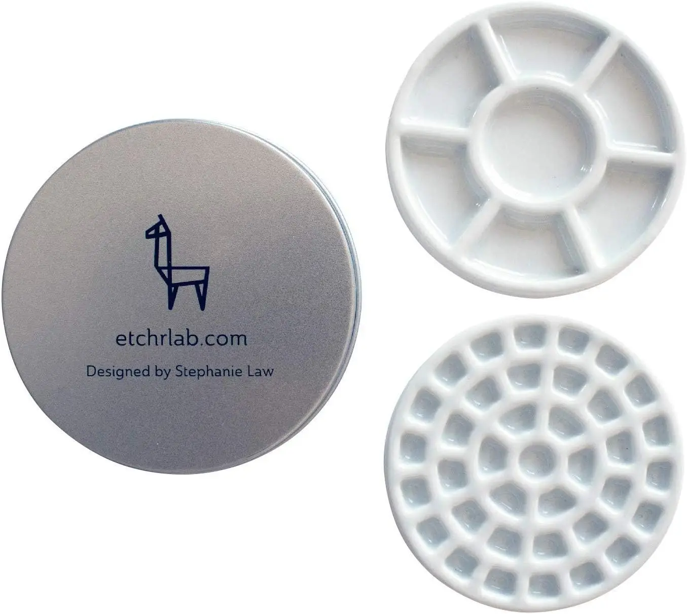 

Mini Palette 37 Wells - Built for Watercolor Acrylic Oil and Gouache Paint - Professional Porcelain Paint Wells and Mixi