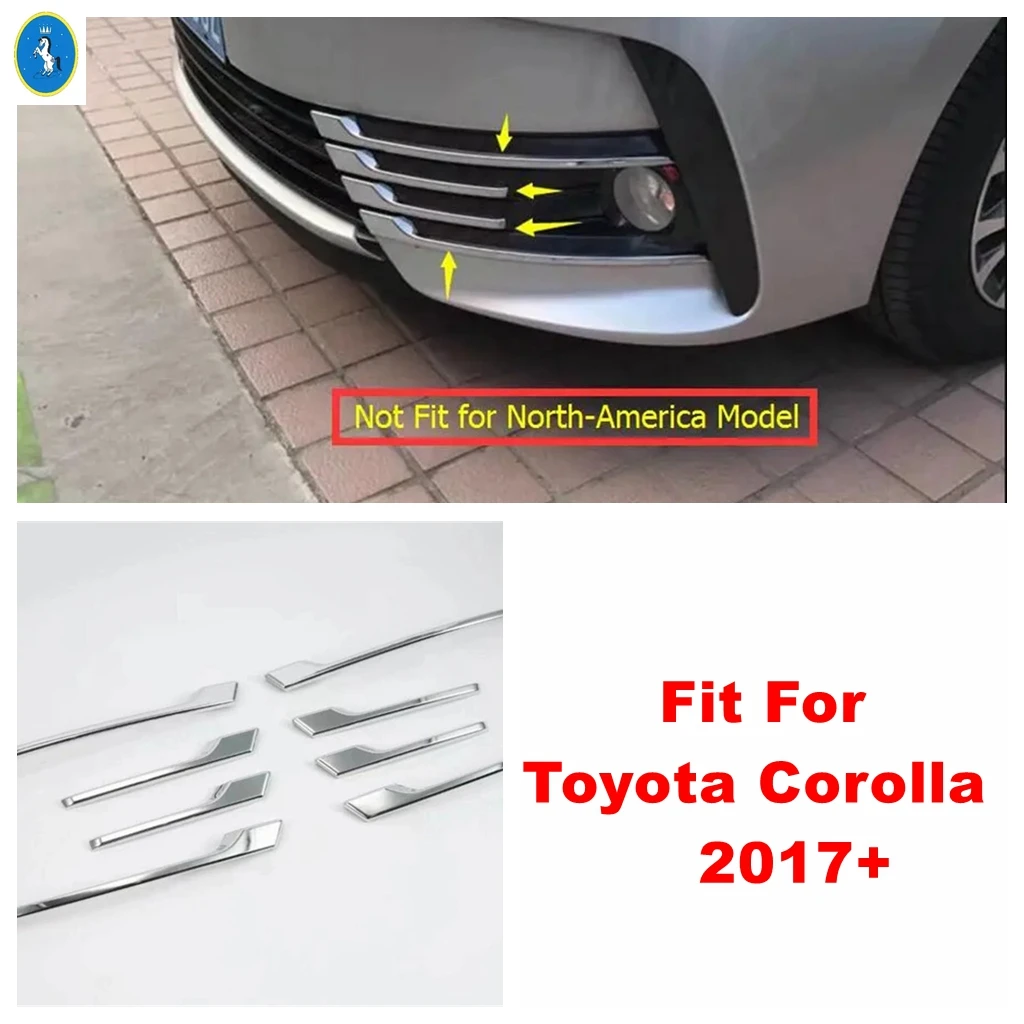 

ABS Chrome Car Front Fog Light Lamp Eyelid Eyebrow Grille Grill Cover Kit Trim For Toyota Corolla 2017 2018 Exterior Accessories