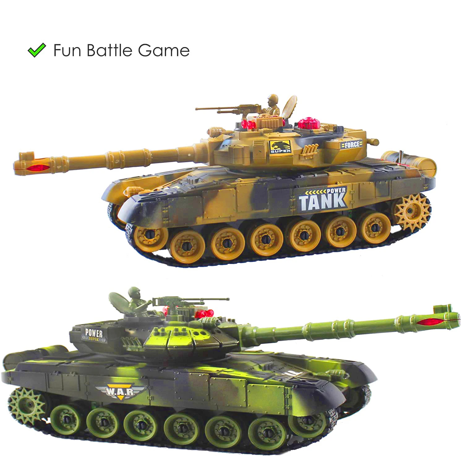 Vechttanks met afstandsbediening Realistische geluiden en verlichting Rc Radiobesturing Gaming Militaire gevechtshorlogstanks