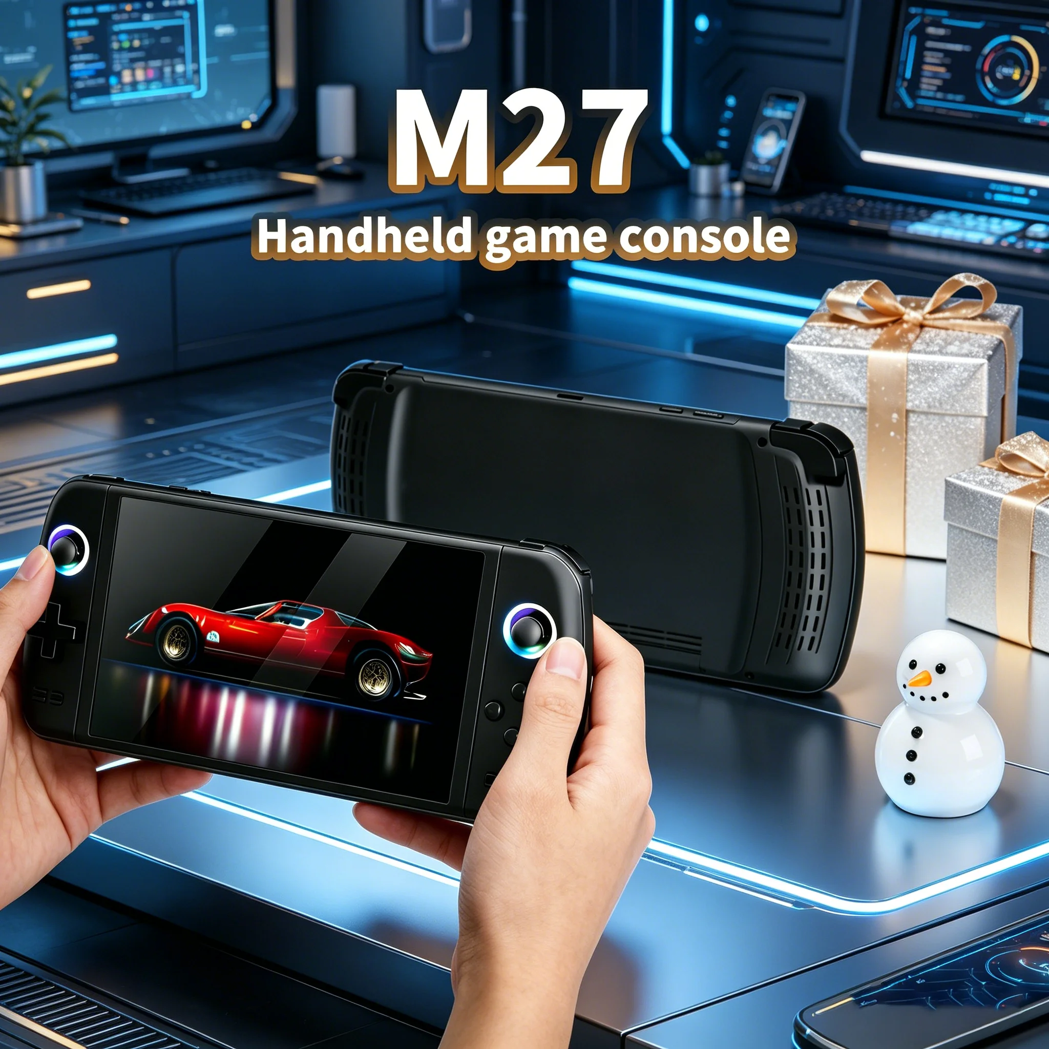 

Портативная игровая консоль M27 с 7-дюймовым IPS-экраном, поддержкой Linux, классическими видеоиграми, портативный плеер, подарок