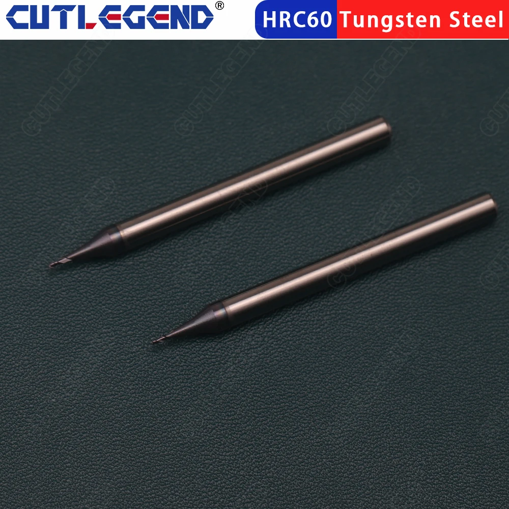Imagem -06 - Flat End Fresa Cnc Router Bit Haste Tungstênio Carbide End Mill Mini Fresa 0.20.9 mm Micro Flautas mm Hrc60 Alta Qualidade