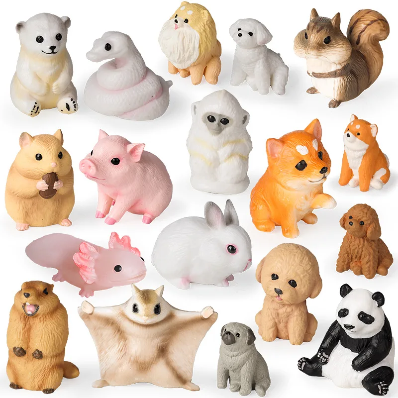 

Realistic Cute Animal Figurine Reptile Model Puppy Axolotl Figures Collection Creature Kid Cognition Toy Kid Gift Decor Ornament