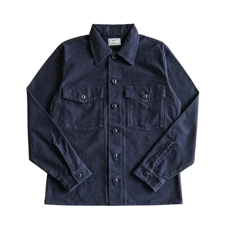 SAUCE ZHAN Mens Shirt OG107 Fatigue Utility Shirt U.S. Army Vietnam Overalls Shirt Replica VINTAGE Satin Cotton Slim Fit
