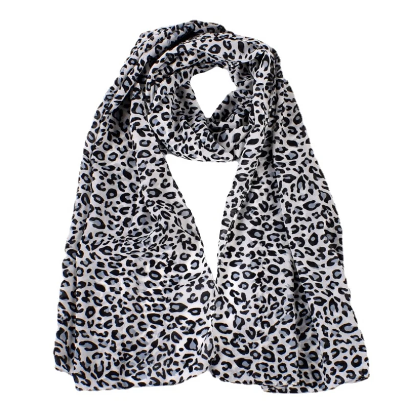 Leopard Print Women Cotton Linen Balinese Shawl Fashion Scarf Lightweight Comfortable Soft Breathable Minimalist Scarf