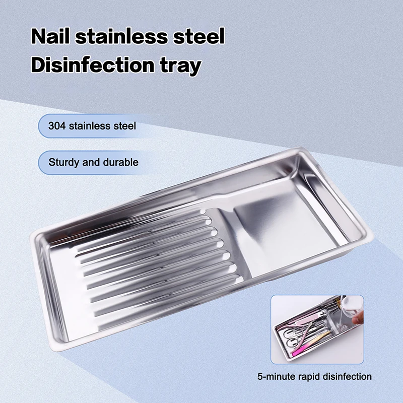 Nail Art Tool Sterilisationstablett Edelstahl Desinfektionsschale Kosmetik Ablagefach Maniküre Pinzette Bohrer Nagelknipser
