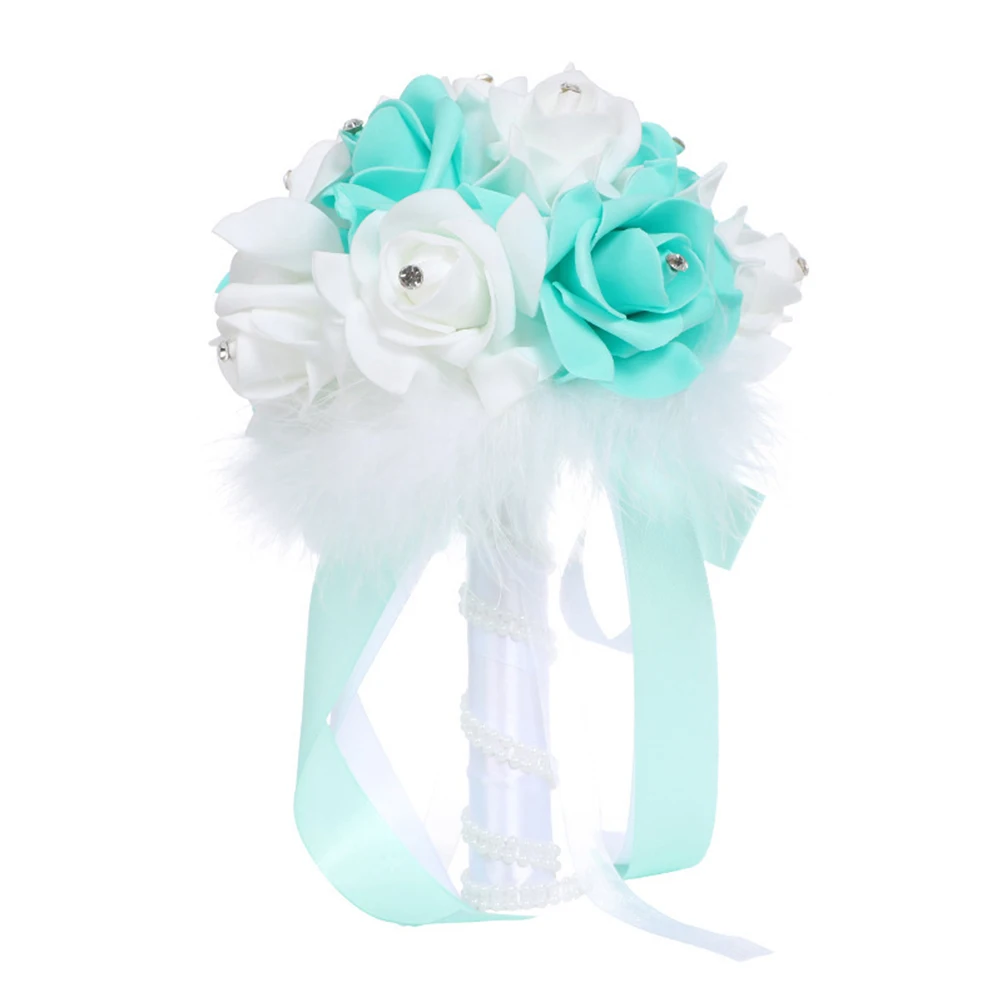 

Foam Rose Bouquet Rhinestone Design Artificial Bride Holding Flowers Bridesmaid Party Bride Holding Flower Decor Photos