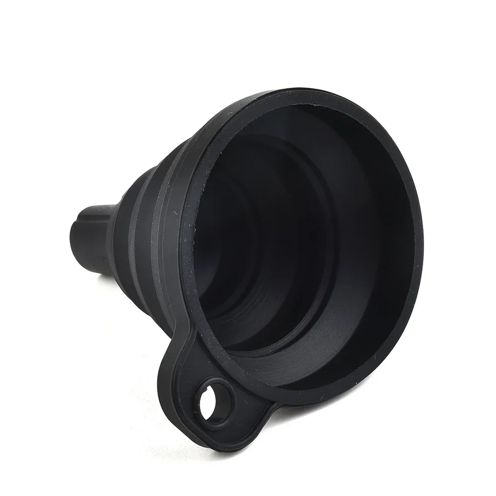 1 Pcs Car Funnel Fluid Change Fill Gasoline Oil Fuel Parts Silicone 1× 7.5cmX8cm Accessories Black High Quality