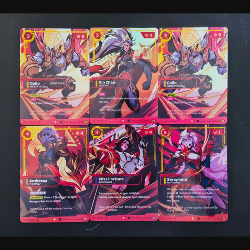 Diy LOL worlds 2025 champion collection Ambessa Xin Zhao Galio Miss Fortune Seraphine collection card