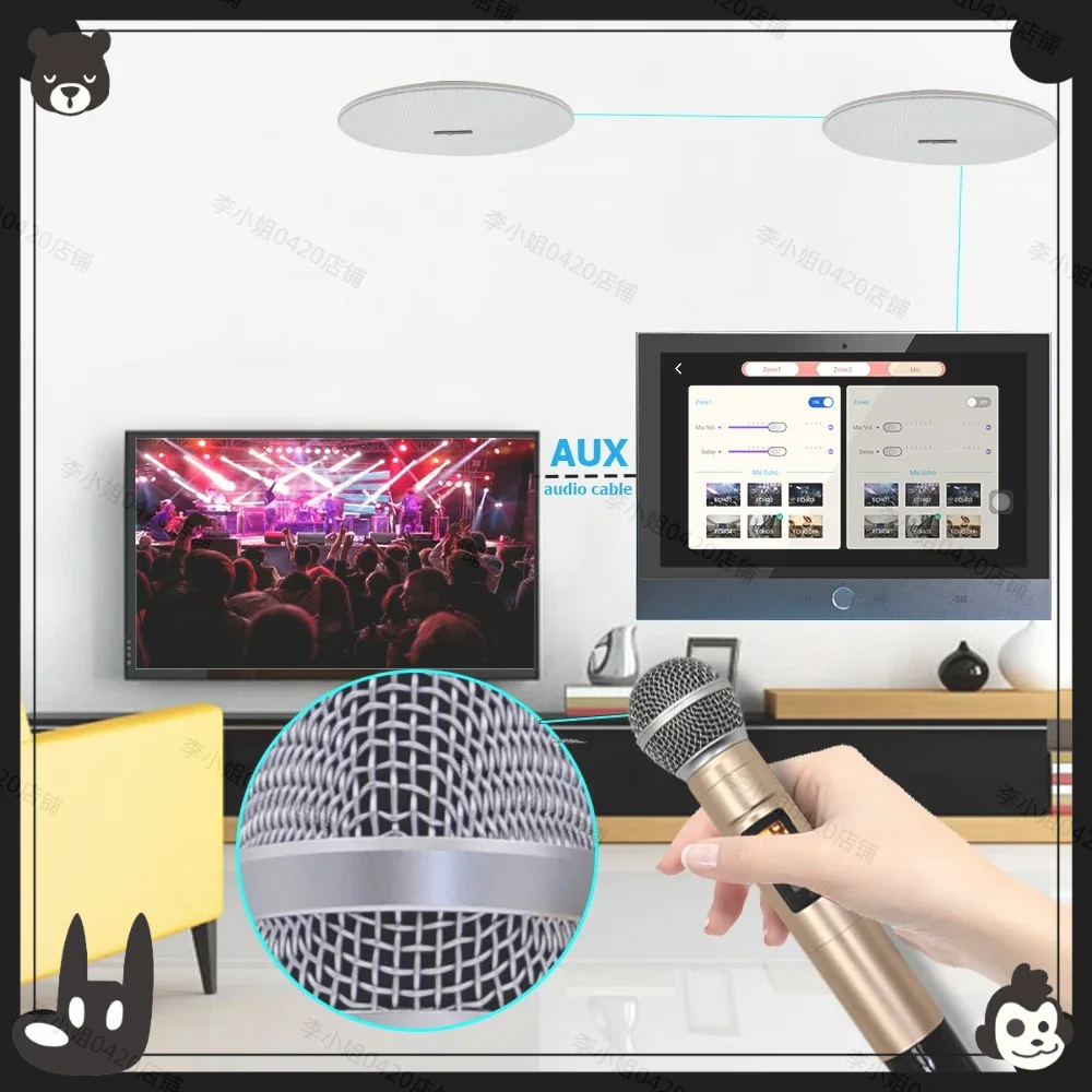 2026new Smart Home Theater WiFi Bluetooth Wall Amplifier Karaoke Android Amp Music Amplifier Speaker Audio System For Home Decro