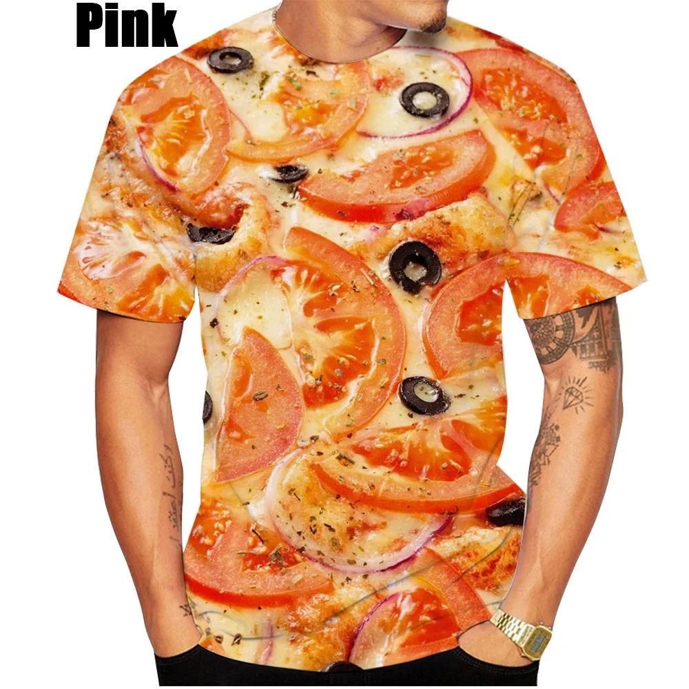 Children New 3D T Shirt Pizza Food Print Brand Design T-Shirt Boy Girl Cool Clothes Short Sleeve Fashion Tops 2022 Summer Wear