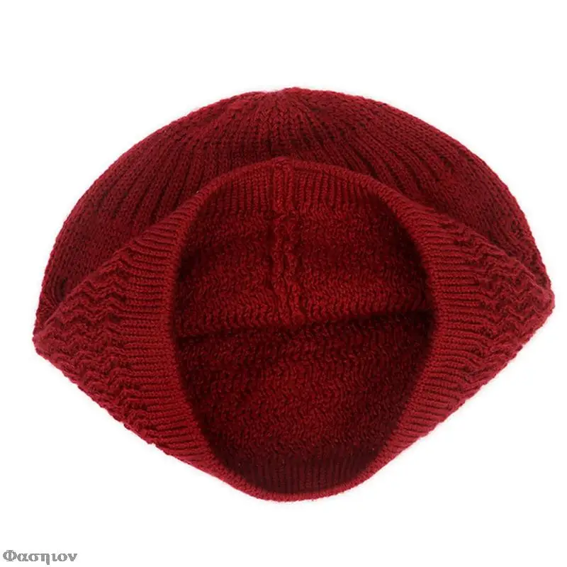 Muslim Men Prayer Hats Autumn Winter Knitted Beanies Cap Islamic Jewish Kippah Hat Homme Head Caps Comfortable Turban Hair Wrap