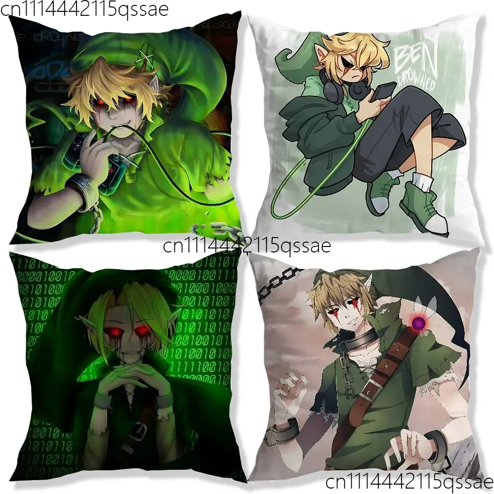 C-Creepypastas Ben drowned Single Throw Pillow Case Cover Sofa Cushion Home Room Decor