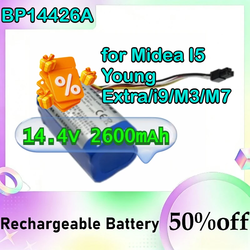 

BP14426A 14.4V 2600mAh for Midea I5 Young Extra/i9/M3/M7 Robot Vacuum Cleaner Rechargeable Li-ion Battery