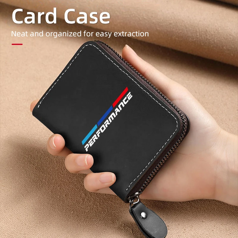 Car Styling Men's Card Case Wallet Coin Purse Ticket Holder Cash Bag For Motorsport X1 X3 X5 E39 E46 E90 F20 E60 F30 E36 F10