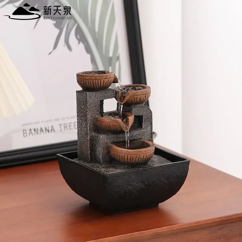 Zhaocai Automatic Water Adornment Living Room Household Circulating Water Chinese Tea Table Office Desktop Adornment