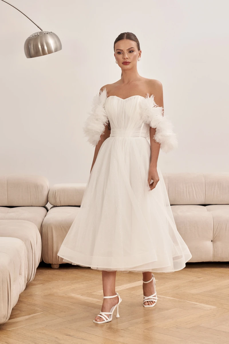 vestidos de novia Short Wedding Dress Sweetheart Organza Short Sleeve For Women Customize To Measure Bridal Gowns Stunning 2024