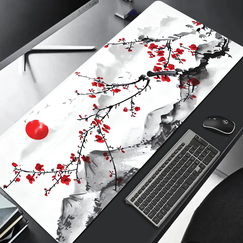 Japanese Fuji Mount and Cherry Blossom Large Size No-slip Rubber Mousepad Computer Gaming Accessories Keyboard Desktop Decor Mat