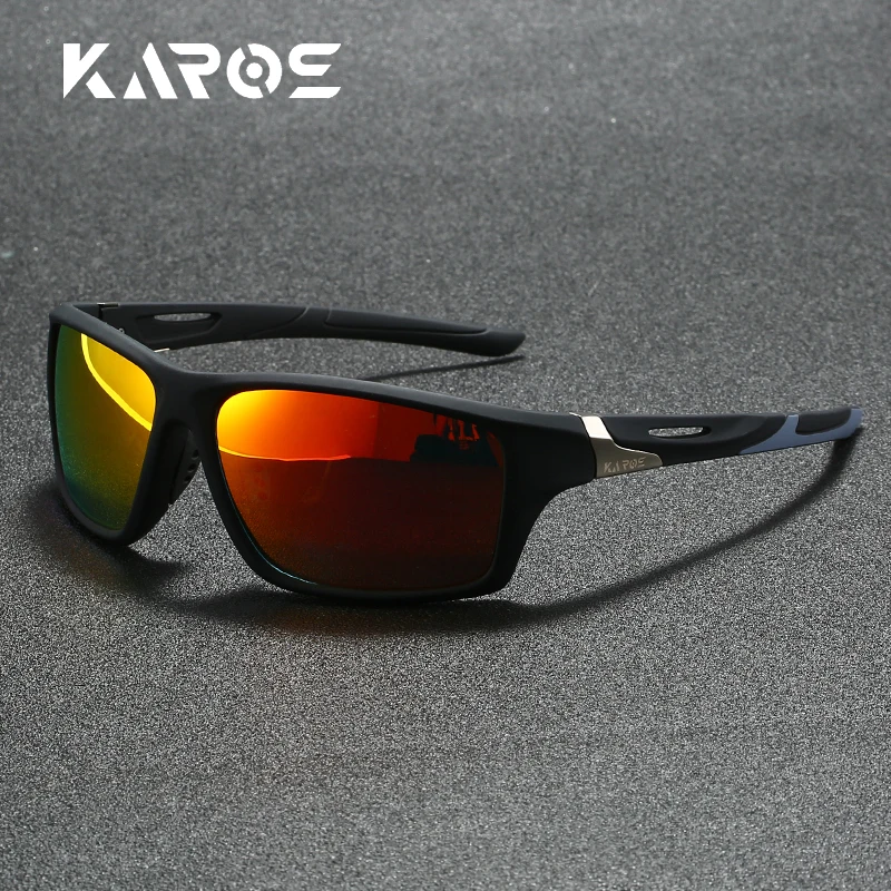 Karos Polarisierte Sonnenbrille für Männer und Frauen, UV400-Schutzbrille, leicht, Fahren, Radfahren, Angeln, quadratisch, modische Sonnenbrille