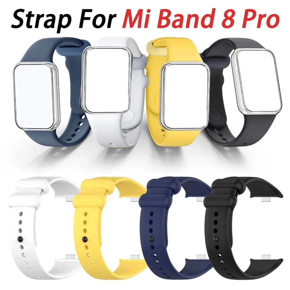 Silicone Band For Xiaomi Mi Band 8 Pro Strap High Quality Soft Sport Smart Watch Wristband Bracelet Replacement Accessories New