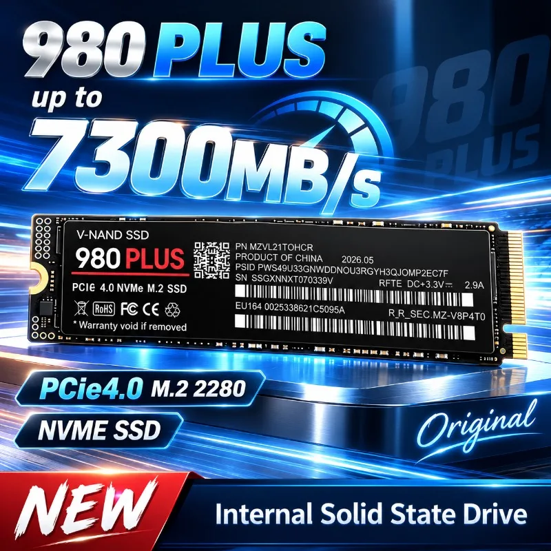 Original 980PLUS 7300MB/s Internal M.2 NVMe SSD PCIe Gen4.0 X4 TLC 3D NAND 500GB 1TB 2TB 4TB 2280 Gaming Drive For PS5 PC Laptop