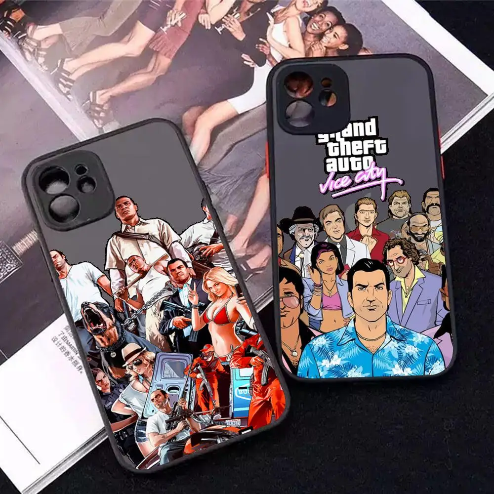 Gta vice city Phone Case for iPhone 14 11 12 13 Mini Pro Max 8 7 Plus X XR XS MAX Translucent Matte Cover