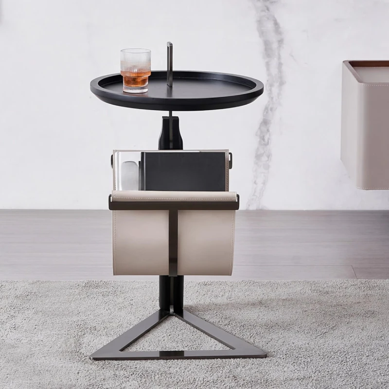 

Modern minimalist Italian saddle corner table living room designer creative sofa side table wooden stainless steel