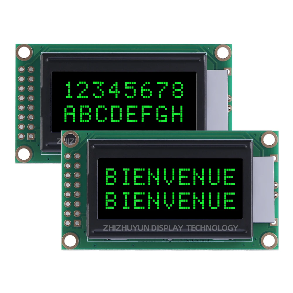 0802B 3.3V EUROPEAN Character LCD Module Display BTN Black Film Yellow Character Controller ST7066U 8x2 Character LCD Screen