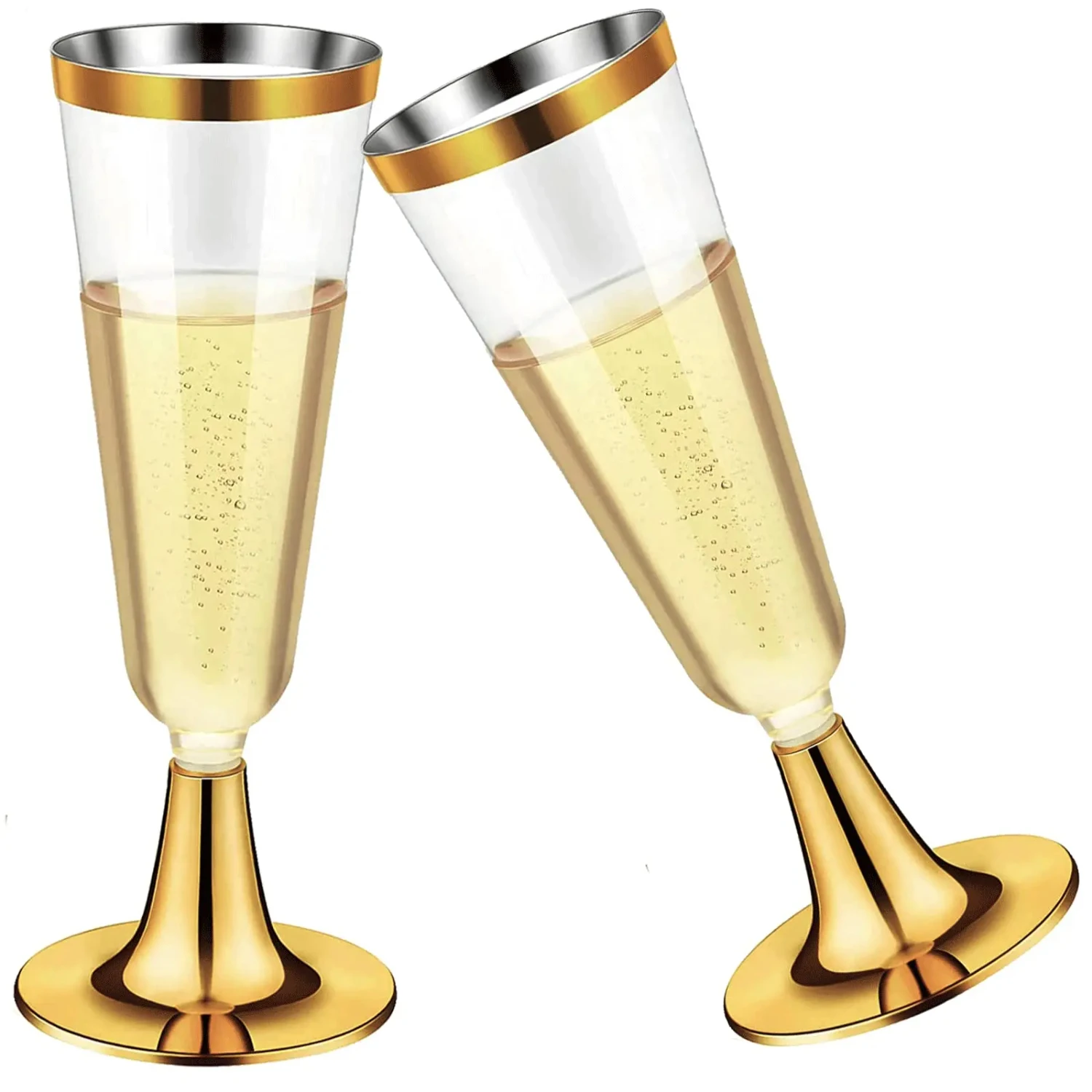 Pack of 25 Elegant, Stylish, and Durable Disposable Plastic Champagne Flutes for Wedding Party Celebration - Perfect for Toastin