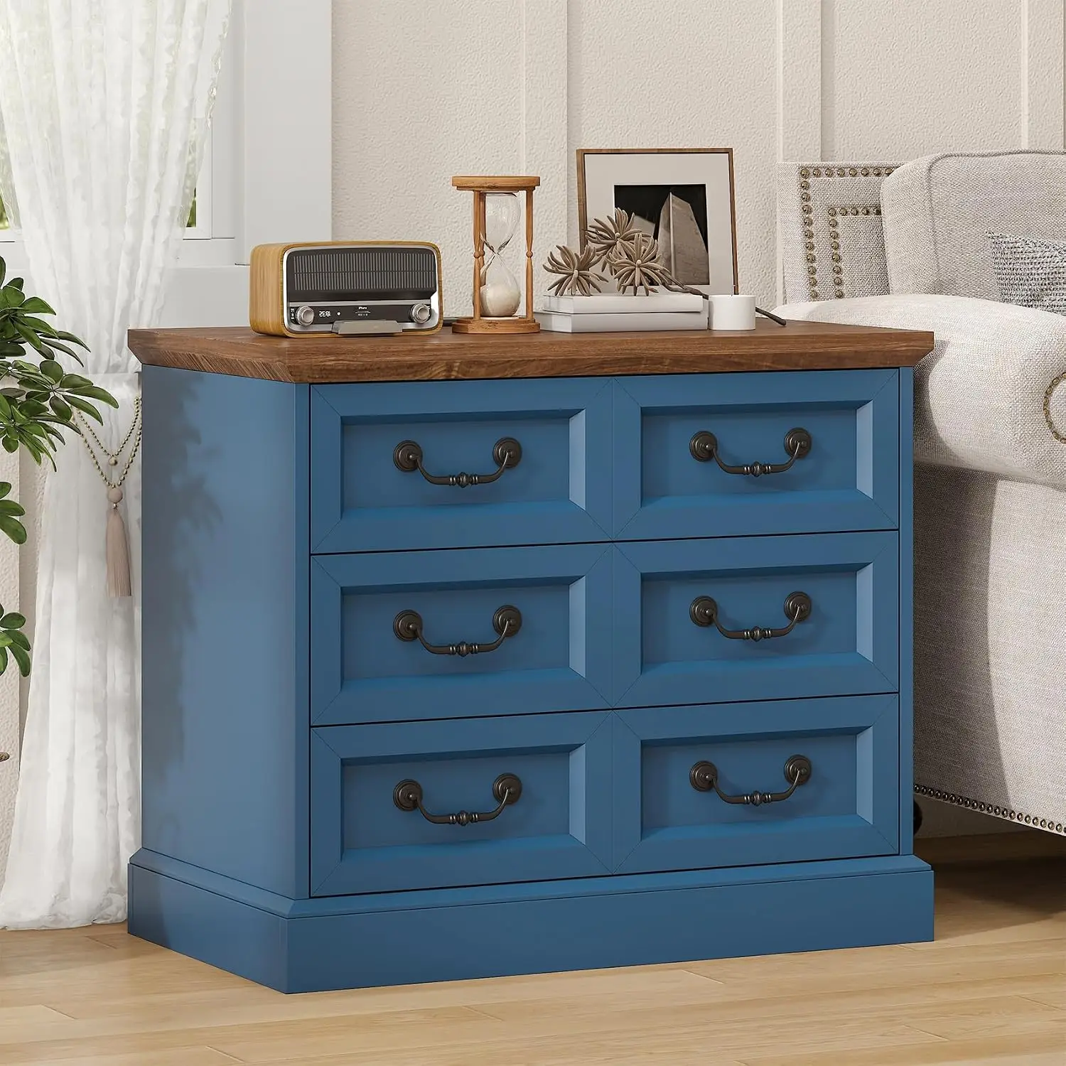 Farmhouse Night Stand with Charging Station, 27.6
