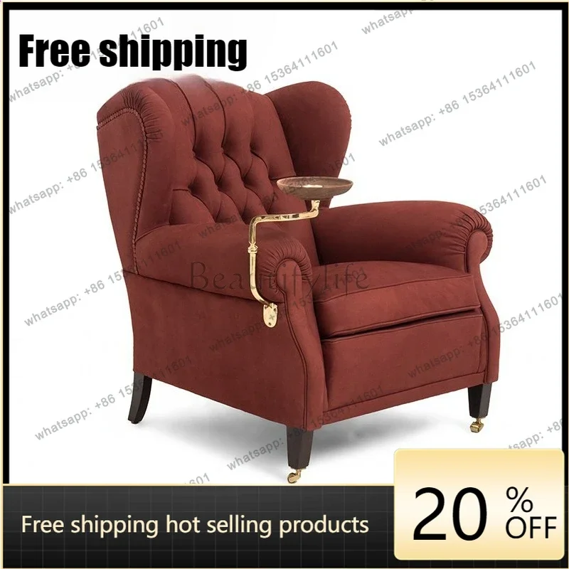 Customization Italian postmodern light luxury leisure chair, first-layer cowhide single sofa chair furniture
