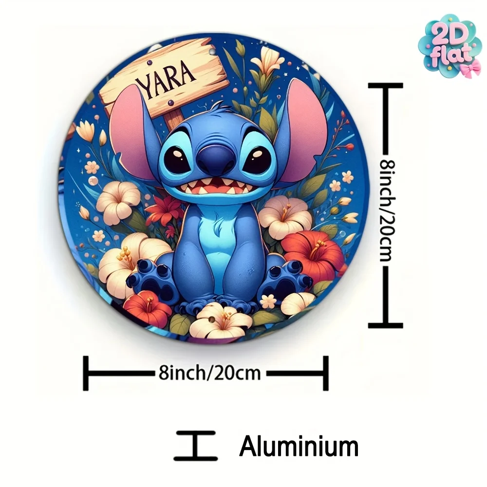 قطعة واحدة من لافتة فنية جدارية معدنية مستديرة - تصميم زهور نابضة بالحياة، ديكور منزلي متين من الألومنيوم للجدار أو الطاولة، عيد ميلاد مثالي