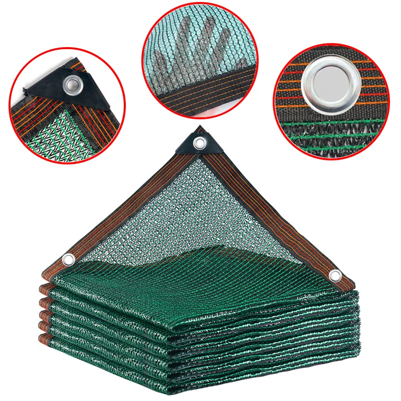 3Pin Blackish Green Garden Sun Shelter Agriculture Greenhouse Shaing Cover Patio Pergola Sunshade Net Outdoor Awning 40% Shade