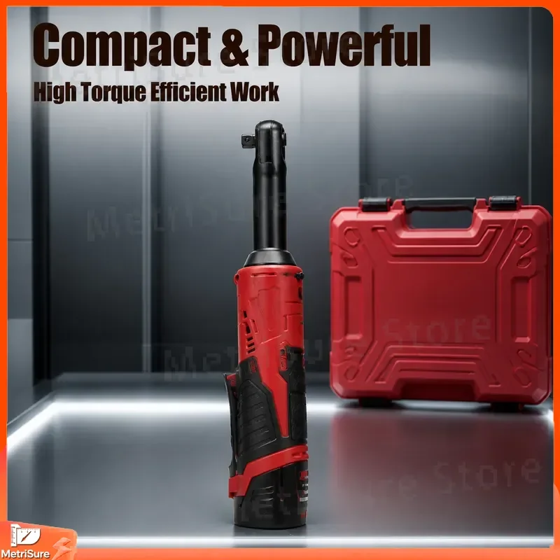 18V Brushless Cordless Ratchet Wrench 3/8 Inch Drive Rechargeable Battery Power Tool for Auto Repair DIY Industrial
