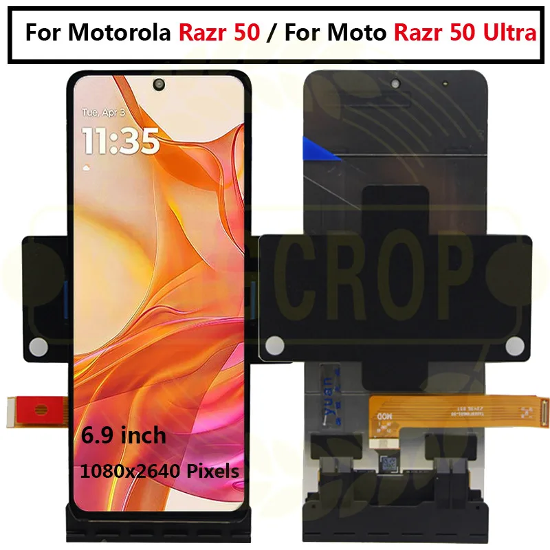 Tela principal amoled para motorola razr 50 ultra conjunto de tela