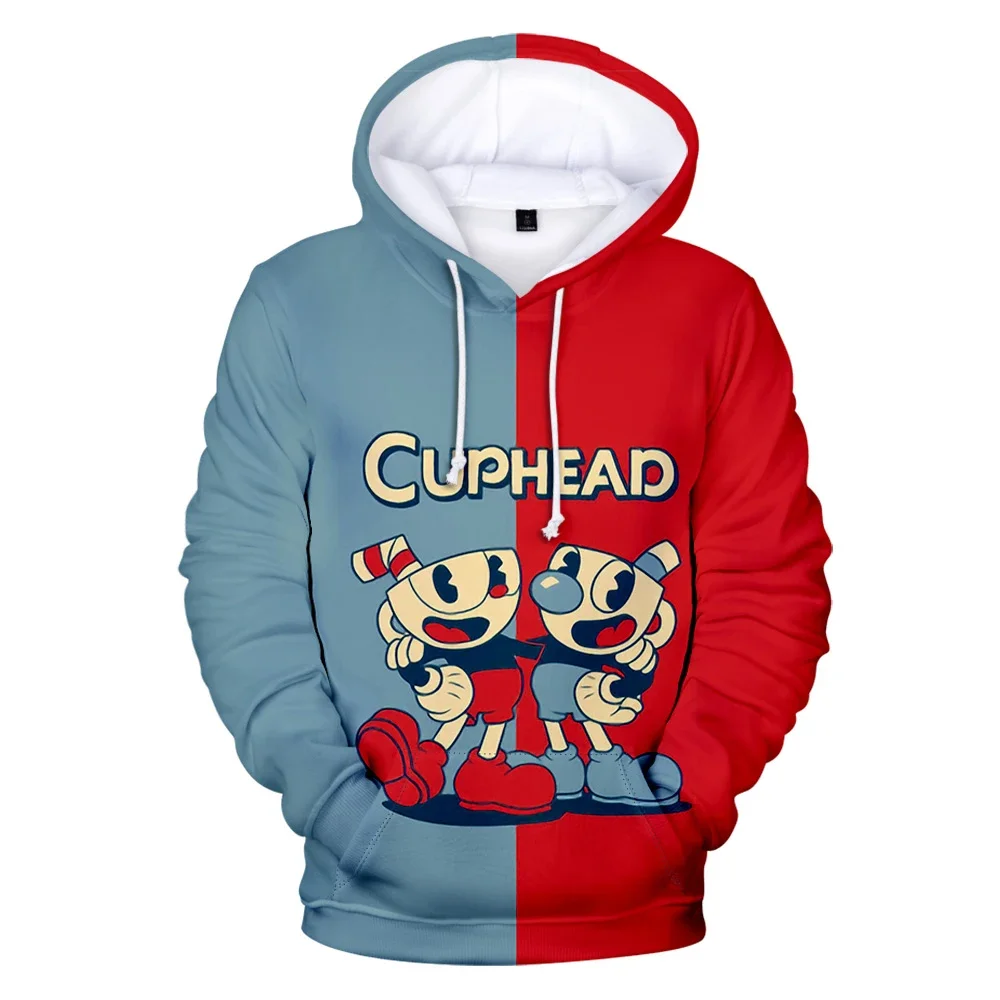 The Cuphead Show Hoodies 3D Prints Unisex Fashion Pullover Sweatshirt TV Series Streetwear Tracksuit