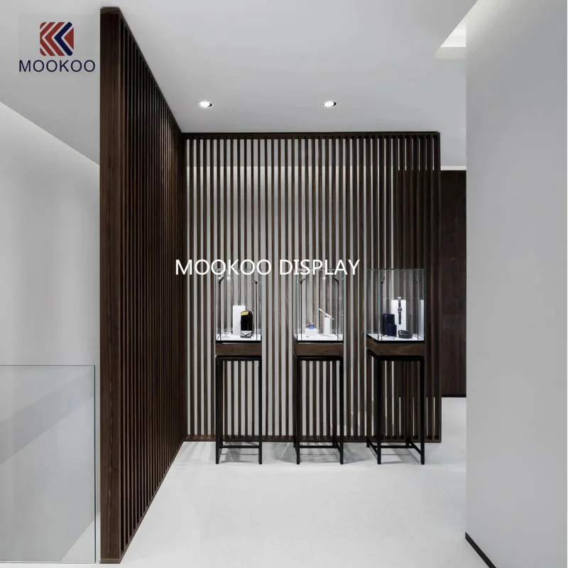 custom.Design Glass Jewelry Showcase with LED Lighting Waterproof & Durable Effective Display in Retail Shop Showcases