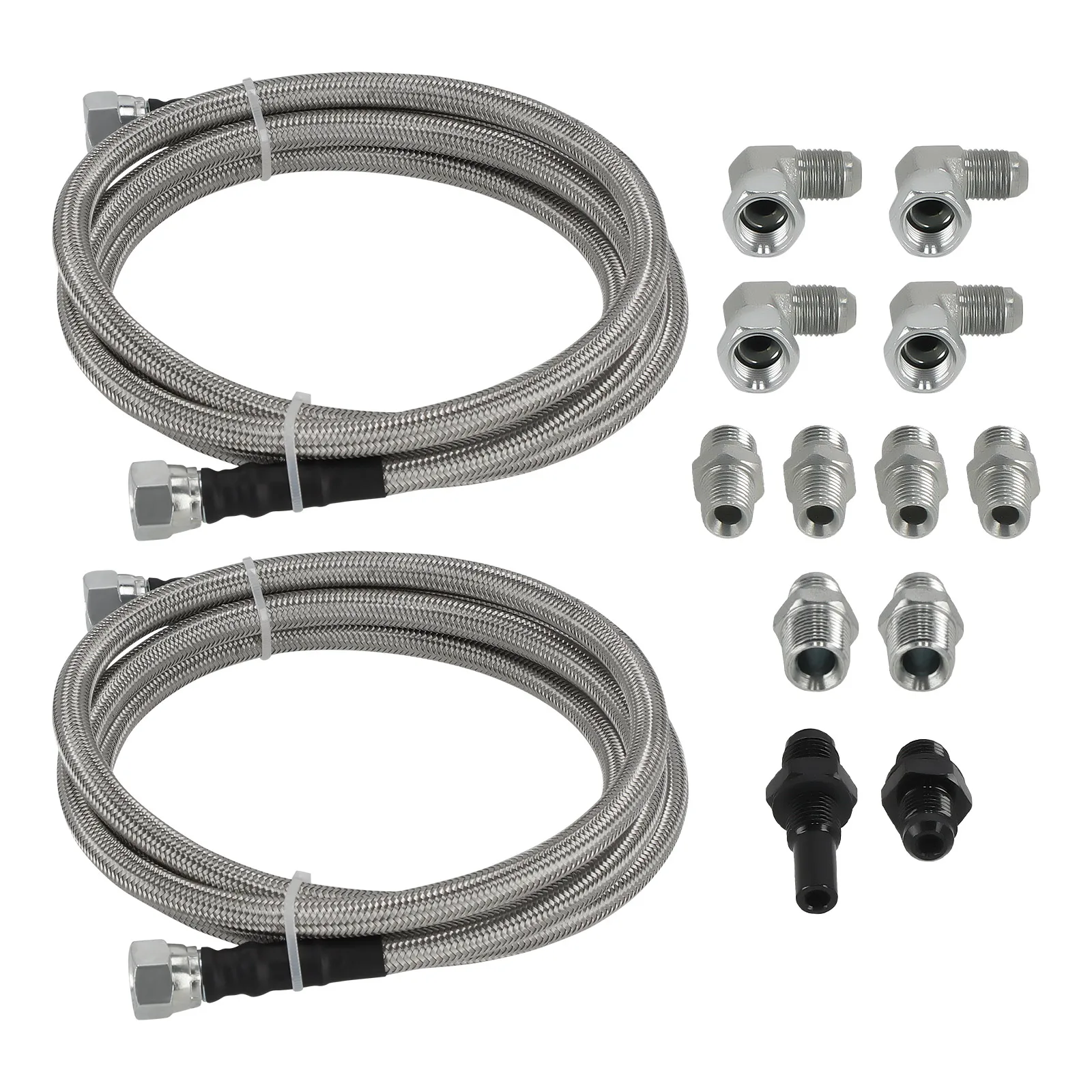 2x Transmission Cooler Lines Kit-6AN Hose For GM 4L60E 4L80E OFK19-70-SS