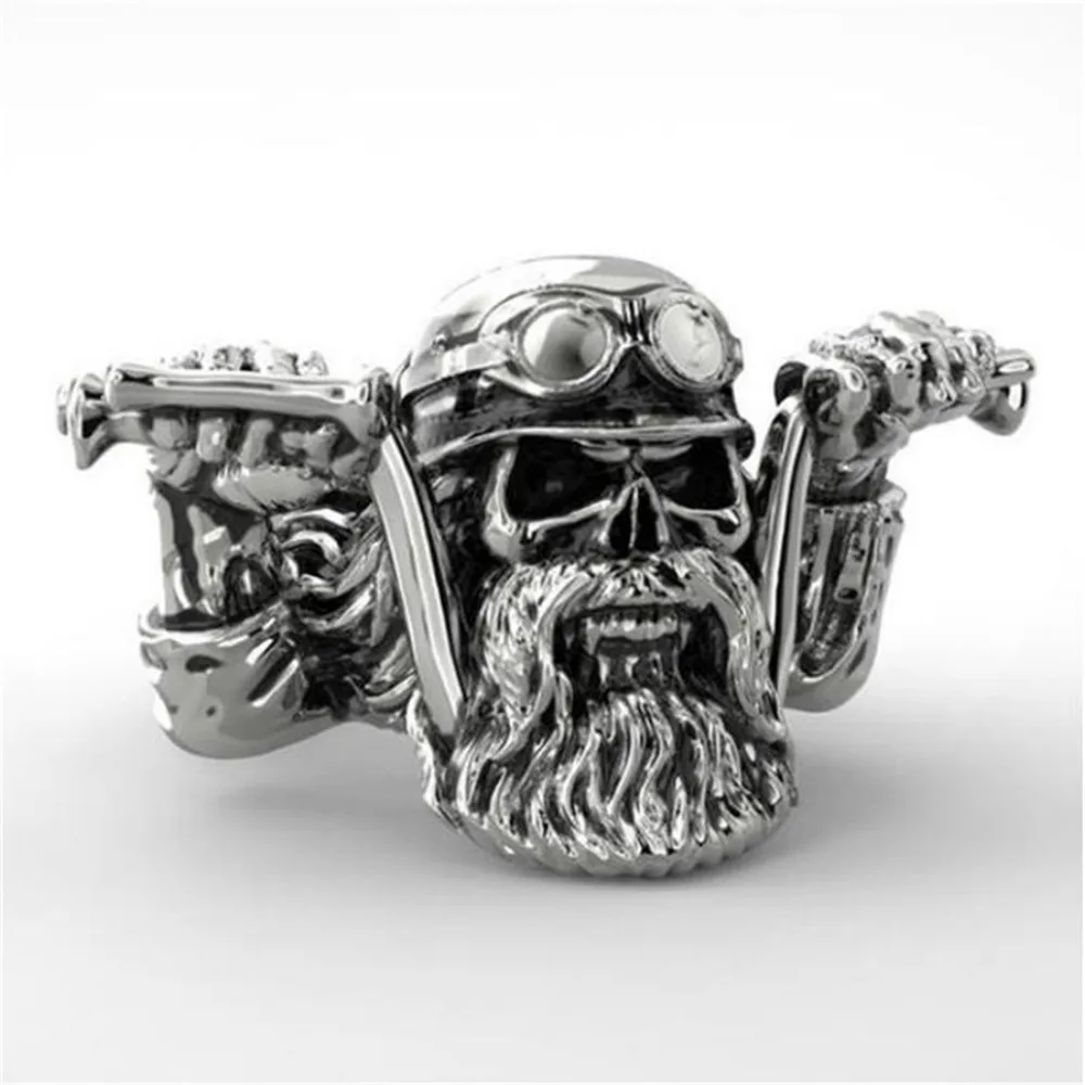 Hip-hop Fashion Niche Gothic New Simple Skull Ring Jewelry Men and Women Motorcycle Rider Rings Party Jewelry Gift Accessories