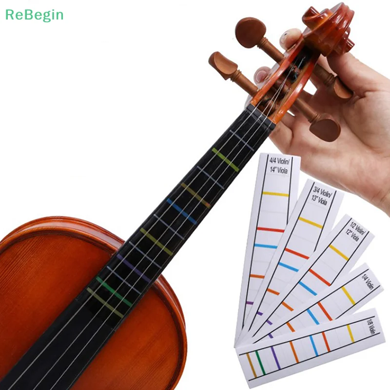 One pc 4/4-1/8 fingerboard sticker violin pitch position sticker no glue finger position sticker practice trainer scale sticker