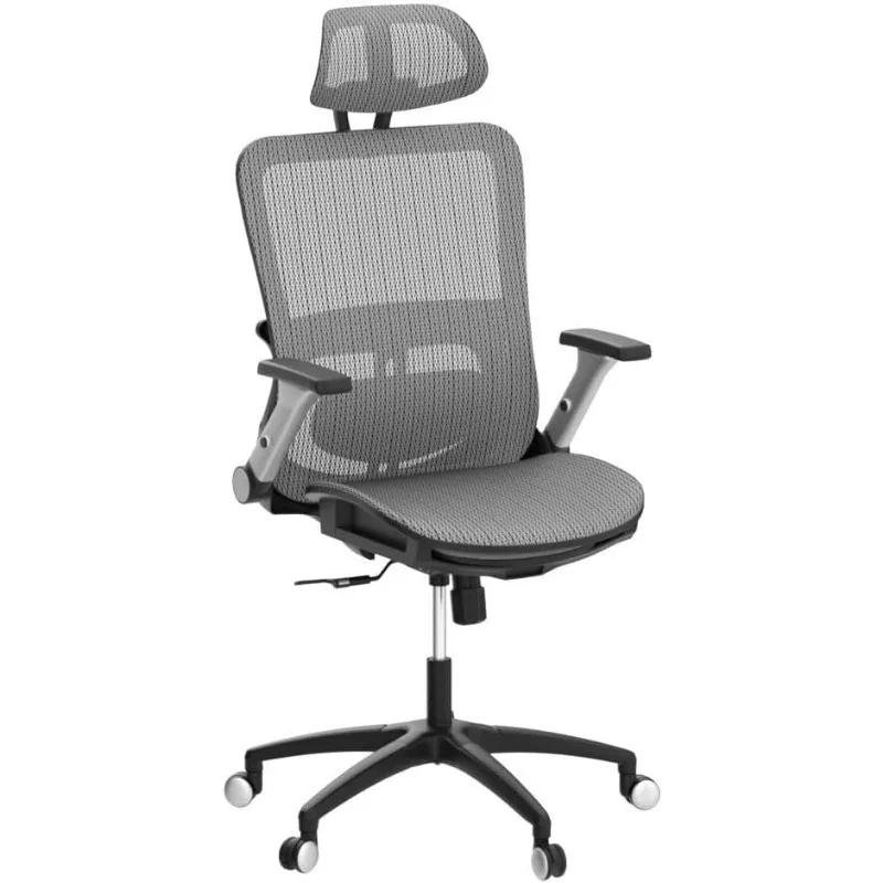 

Ergonomic Mesh Office Chair with Footrest, High Back Computer Executive Desk Chair with Headrest and 4D Flip-up Armrests, Adjust