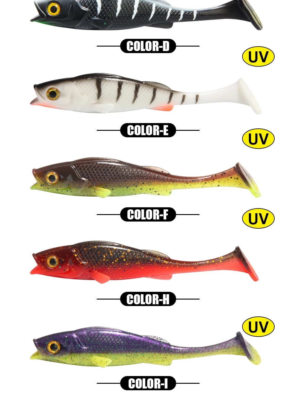 Spinpoler Soft Swimbait Shad Bait Vigour Barsch 7cm 11cm 14cm UV Angelköder Paddel Schwanz Salzwasser Meer Hecht Forelle Leurre Souple – Detail 8