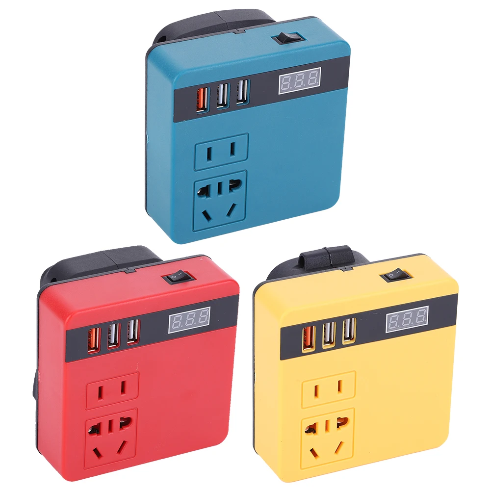 120W Multi-Function Household Smart Transformer Electric Tool Battery Inverter DC 18V-21V To AC 220V for DeWalt Makita Milwaukee