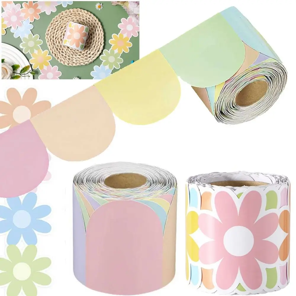 Colored Poster Border Stickers Flower DIY Black Board Decorative Stickers Waterproof Wall Decoration