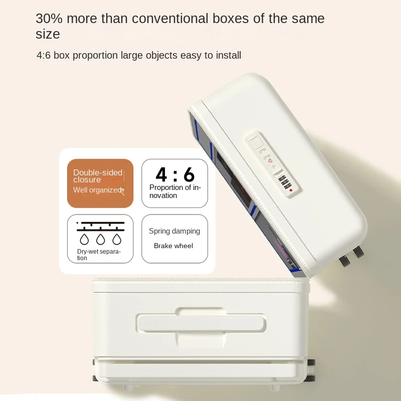 Nova bagagem de grande capacidade 20 polegadas alça larga mala de cabine combinação bloqueio trole mala 28 polegadas bagagem de viagem de negócios