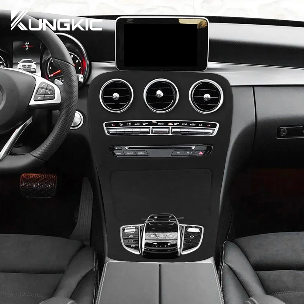 Super-Wildleder-Zierleiste für die Mittelkonsole und Schalthebel für Mercedes Benz C-Klasse W205 2015-2018 Autozubehör