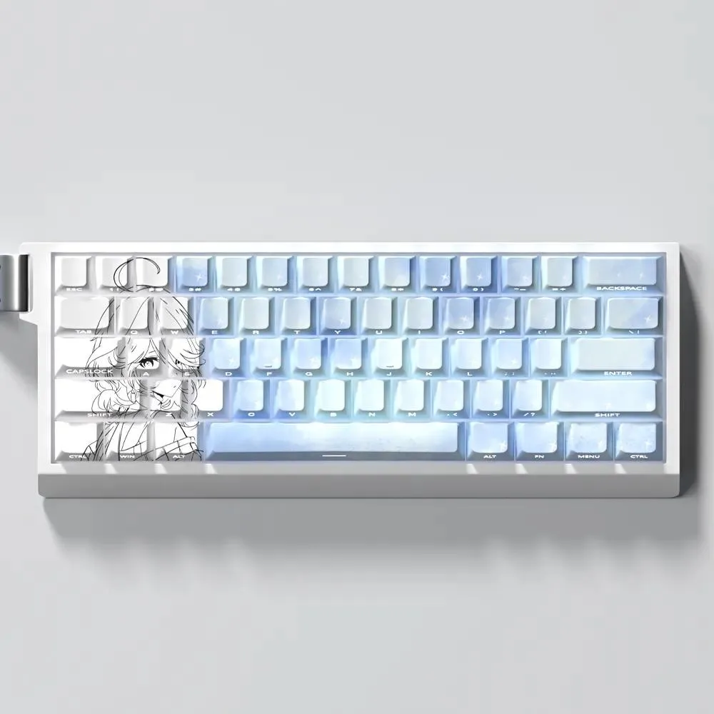 

Furina Keycap Cherry Profile PBT Side-engraved Wooting Mechanical Keycaps Focalors Genshin Impact Keycap For 60/65/68