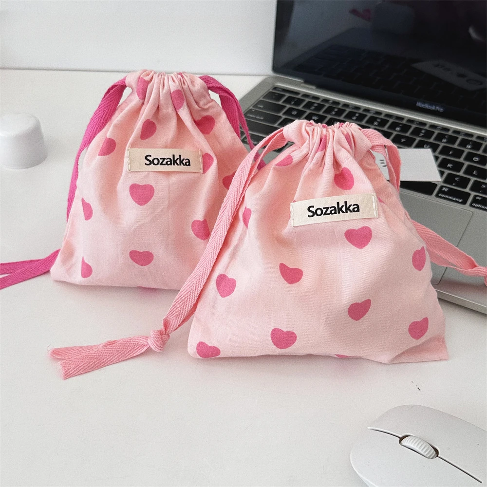 New Pink Love Women Cosmetic Bag Makeup Zipper Bags Purses Coin Lipstick Storage Bag Travel Organizer Toiletry Pouch for Girls